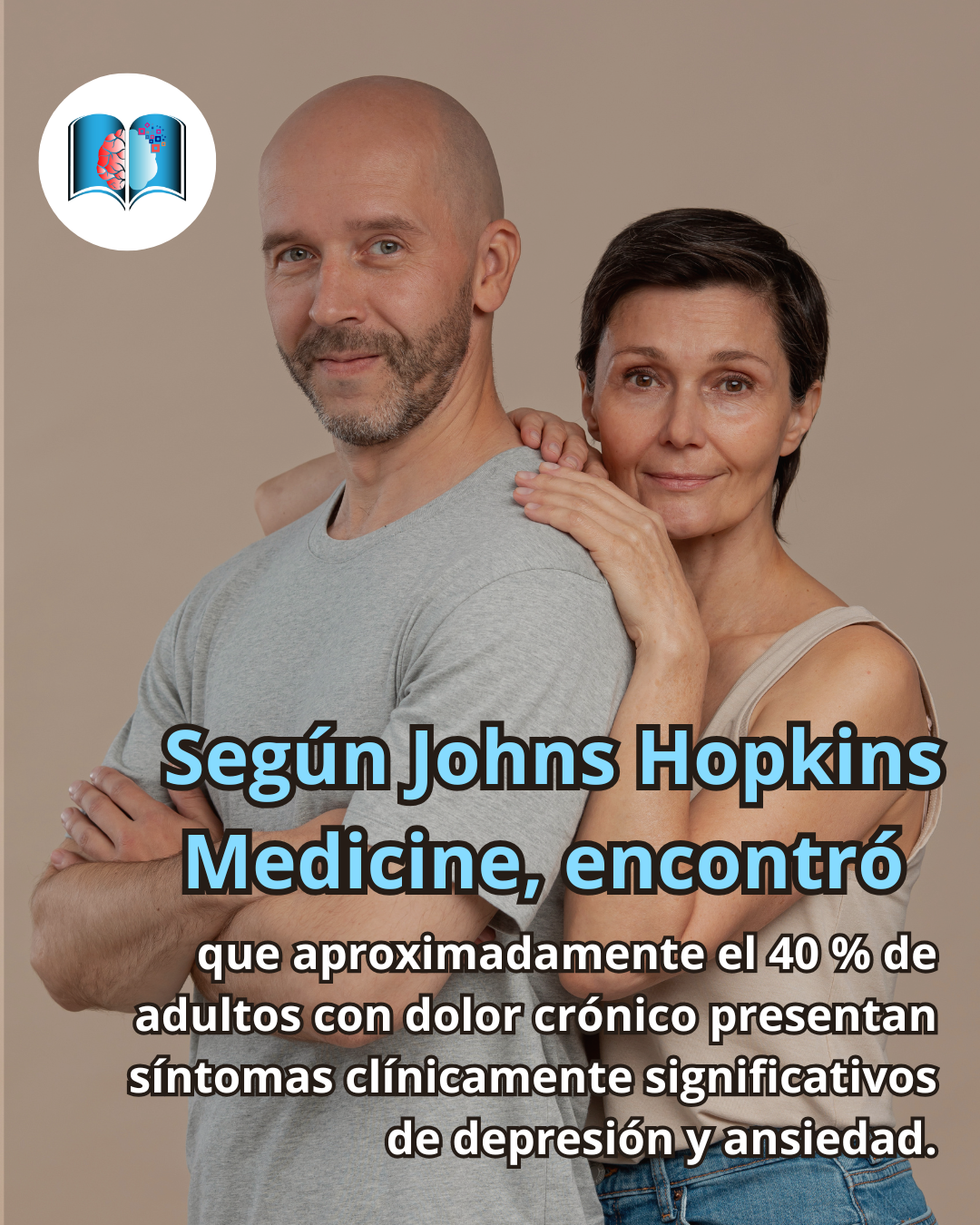 Un estudio mundial realizado por Johns Hopkins Medicine encontró que el 40% de adultos con dolor crónico presentan síntomas clínicamente significativos de depresión y ansiedad